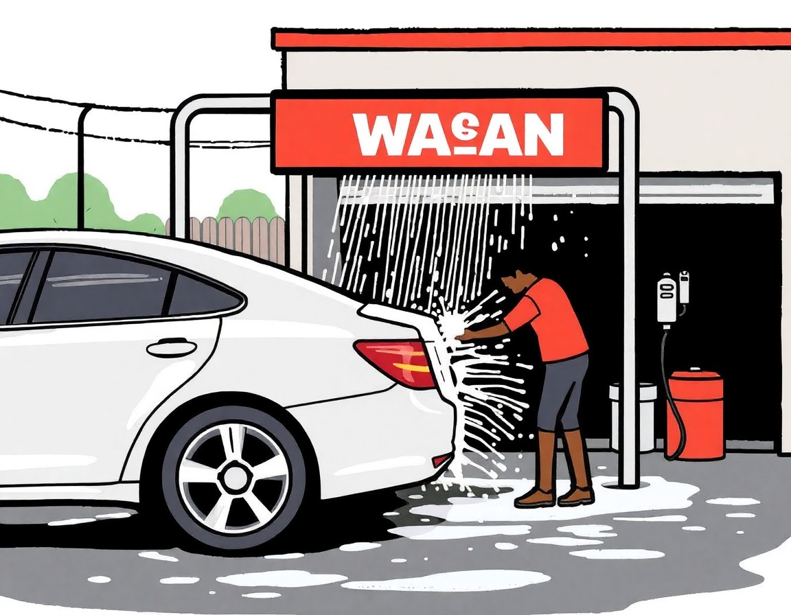 cuci kereta di ranau